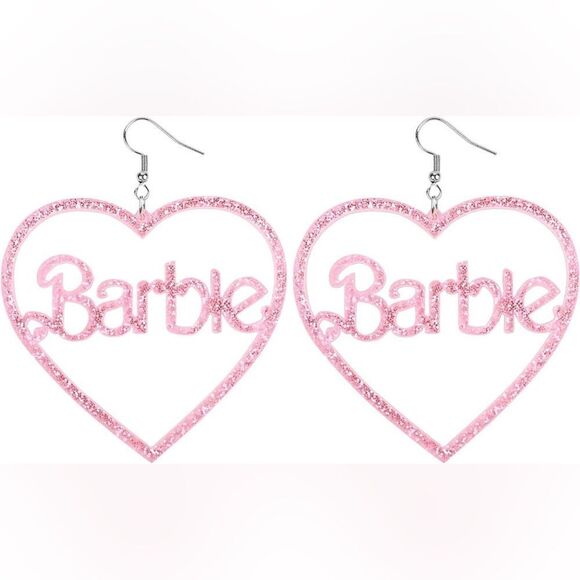 Barbie Glitter Heart Earrings - Picture 2 of 3
